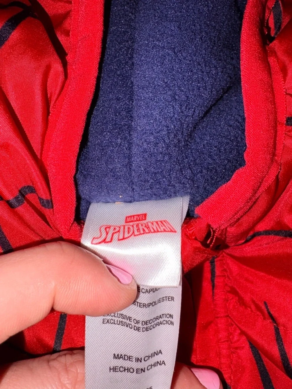 Marvel Spider-Man Boys Puffer Vest Size 5 Red Blue Hooded Superhero Jacket